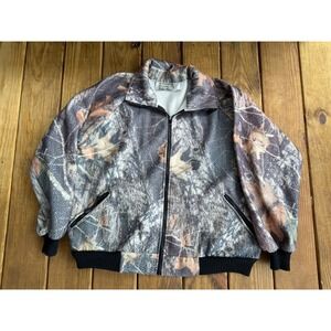 Vintage American Outfitter Camo Jacket Mens 2XL Breakup Camo Bomber Fleece